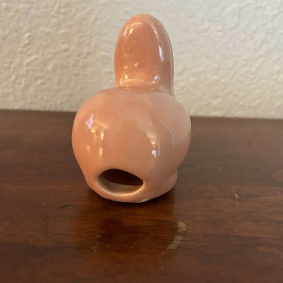 Vintage Bunny Rabbit Pink Cotton Ball Holder Dispenser Easter - Picture 4 of 6